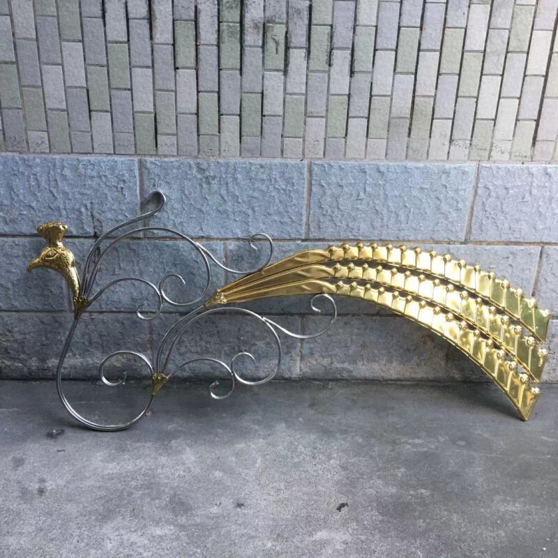 304不锈钢欧式大门花罗马门配别墅庭院门头花装饰花凤凰鸟凤翔