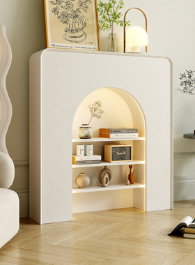 法式仿真壁炉直播间装饰柜客厅入户玄关展示柜北欧白色简约置物架