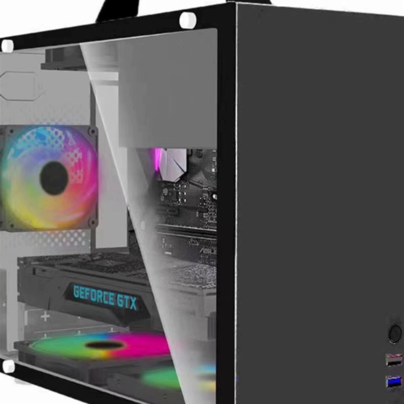 无立柱海景房电脑机箱台式机全侧透明matx白色240水冷mini迷你itx