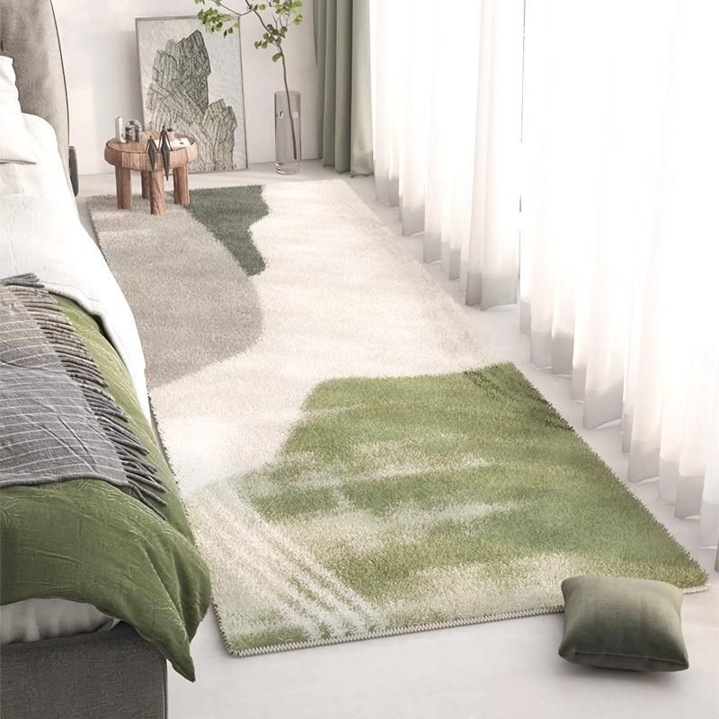 长条床边地毯绿色侘寂客厅地毯羊羔绒卧室床前沙发茶几毯飘窗地垫,居家布艺,床边毯,淘宝优惠券,粉丝福利购,淘宝优惠卷