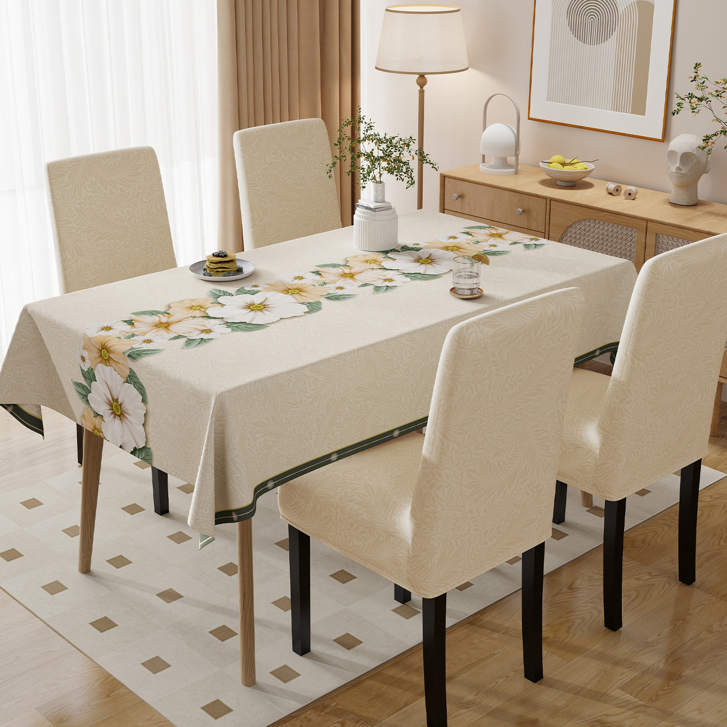 餐桌椅子套罩2024新款高级感四季通用套装桌椅套罩餐椅套凳子套