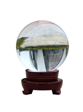 漂亮透明白水晶球风水球开业礼物家居装饰办公室摆件魔术摄影道具