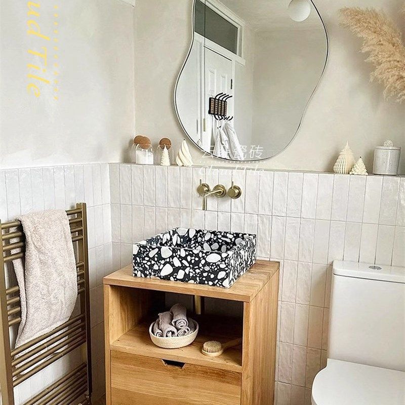 法国复古珍珠白手工瓷砖厨房瓷砖浴室浴室墙瓷砖背景格纹奶茶B&B,家装主材,釉面砖,淘宝优惠券,粉丝福利购,淘宝优惠卷