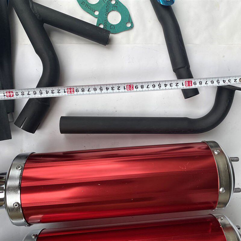 四轮摩托车配件 龙鼎大悍马沙滩车立式发动机用双铝排气筒排气管