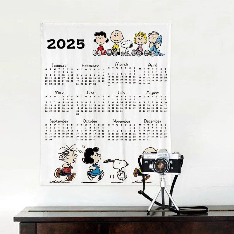 2025新年日历挂布墙面房间装饰挂帘自粘式背景布挂毯年历挂历布,居家布艺,挂毯/壁毯,淘宝优惠券,粉丝福利购,淘宝优惠卷