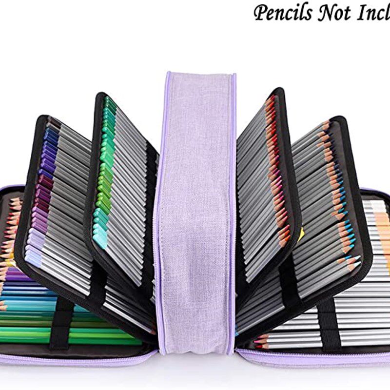 大容量笔袋300支铅笔袋100大孔多功能铅笔袋简约纯色收纳笔包