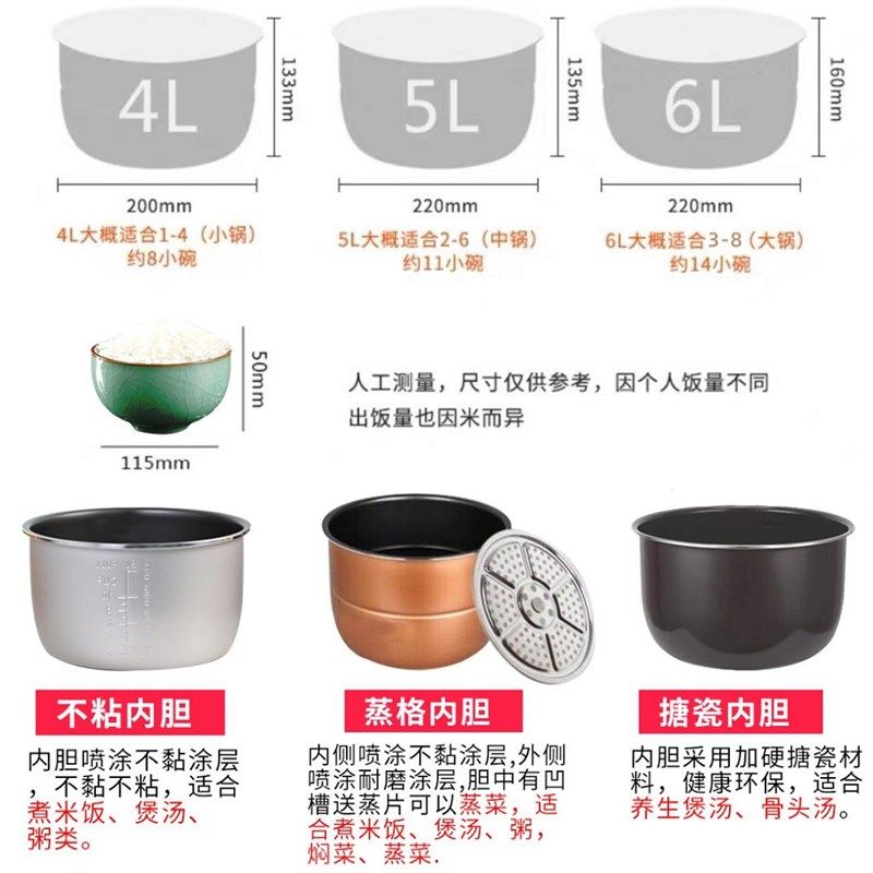 电压力锅家用电高压锅小型电饭煲全自动迷你小2人3升456L智能双胆