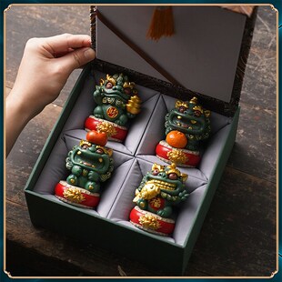 事业有成青砂石貔貅摆件整套桌面装修创意可爱国潮文创装饰礼物