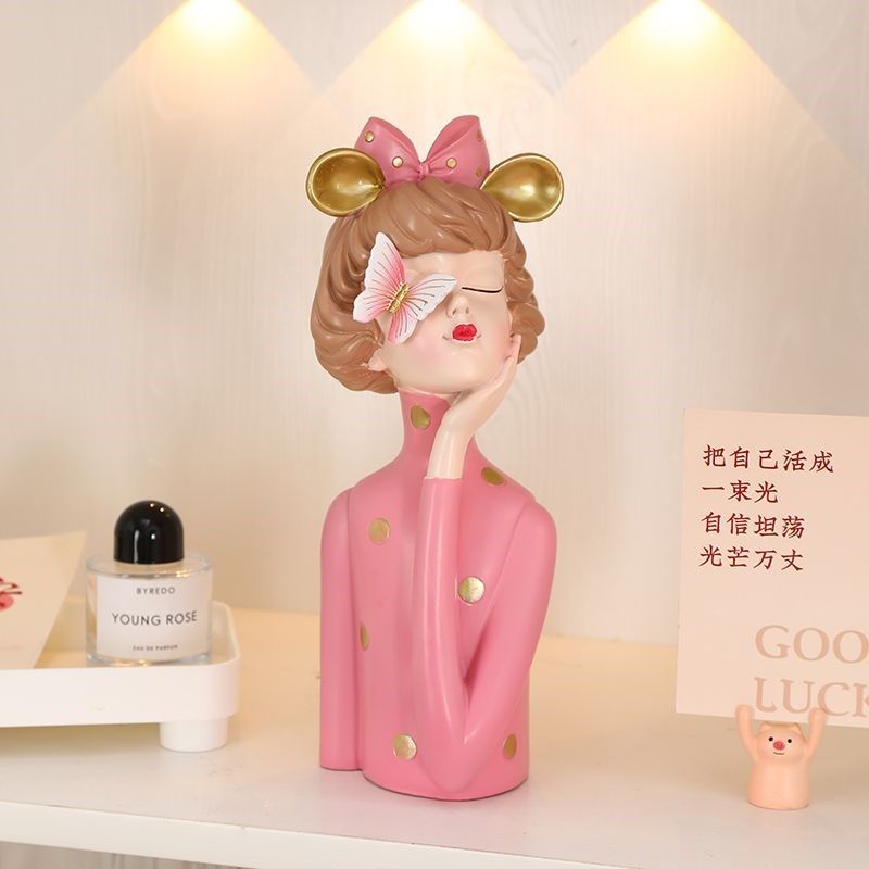 治愈系蝴蝶女孩雕塑摆件客厅电视柜玄关酒柜桌面现代简约家居装饰,家居饰品,桌面摆件,淘宝优惠券,粉丝福利购,淘宝优惠卷