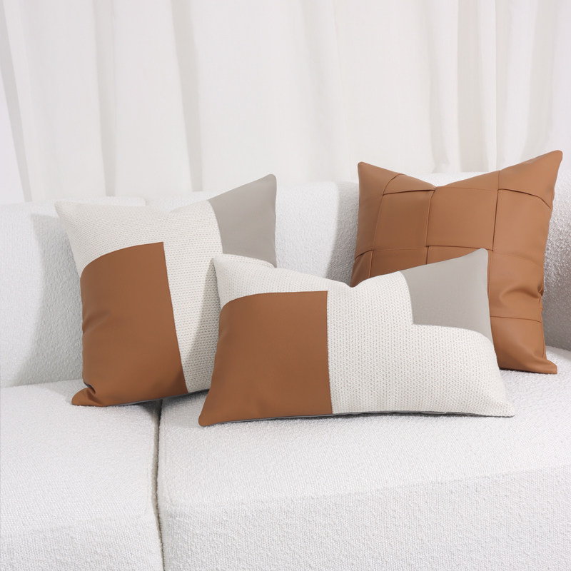 现代简约轻奢酒店样板间沙发抱枕客厅高级感组合橙色靠枕咕臣靠垫