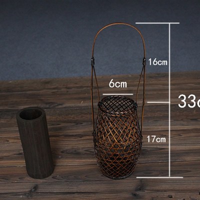 日式竹编花器 花瓶l花篮 插花桶 花入 禅学 古典花器 会所茶楼摆