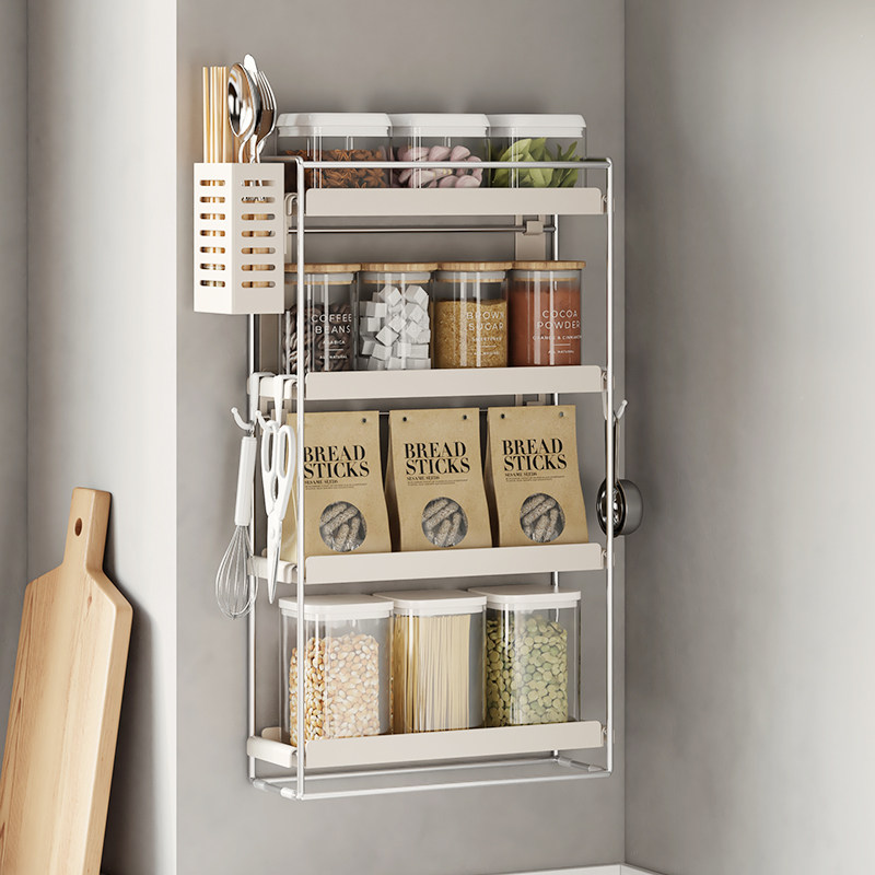 调料品置物架壁挂式台面挂墙调味罐架子转角免打孔上墙厨房调料架