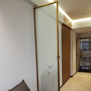 艺术夹丝夹娟玻璃定制钢化夹层双层工艺屏风隔断客厅玄关移门玻璃