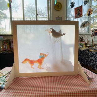 中秋节嫦娥奔月皮影戏道具幼儿园儿童H表演人偶戏舞台幕布支架灯