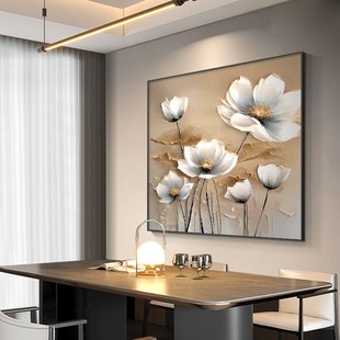 大芬村油画餐厅装饰画现代简约客厅挂画法式肌理画壁画轻奢高级感