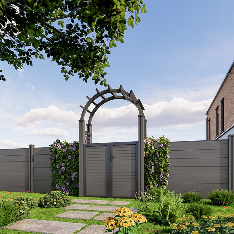 塑木围栏栅栏户h外花园庭院围墙护栏院子防腐木篱笆露台铝合金隔