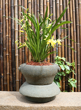 新中式祥云展示柱仿古落地摆件客厅玄关装饰摆设庭院花园盆栽底座