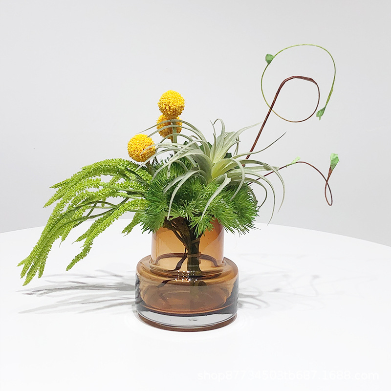 现代简约仿真花艺绿植售楼处洽谈桌酒店餐桌样板间洗漱台软装摆件