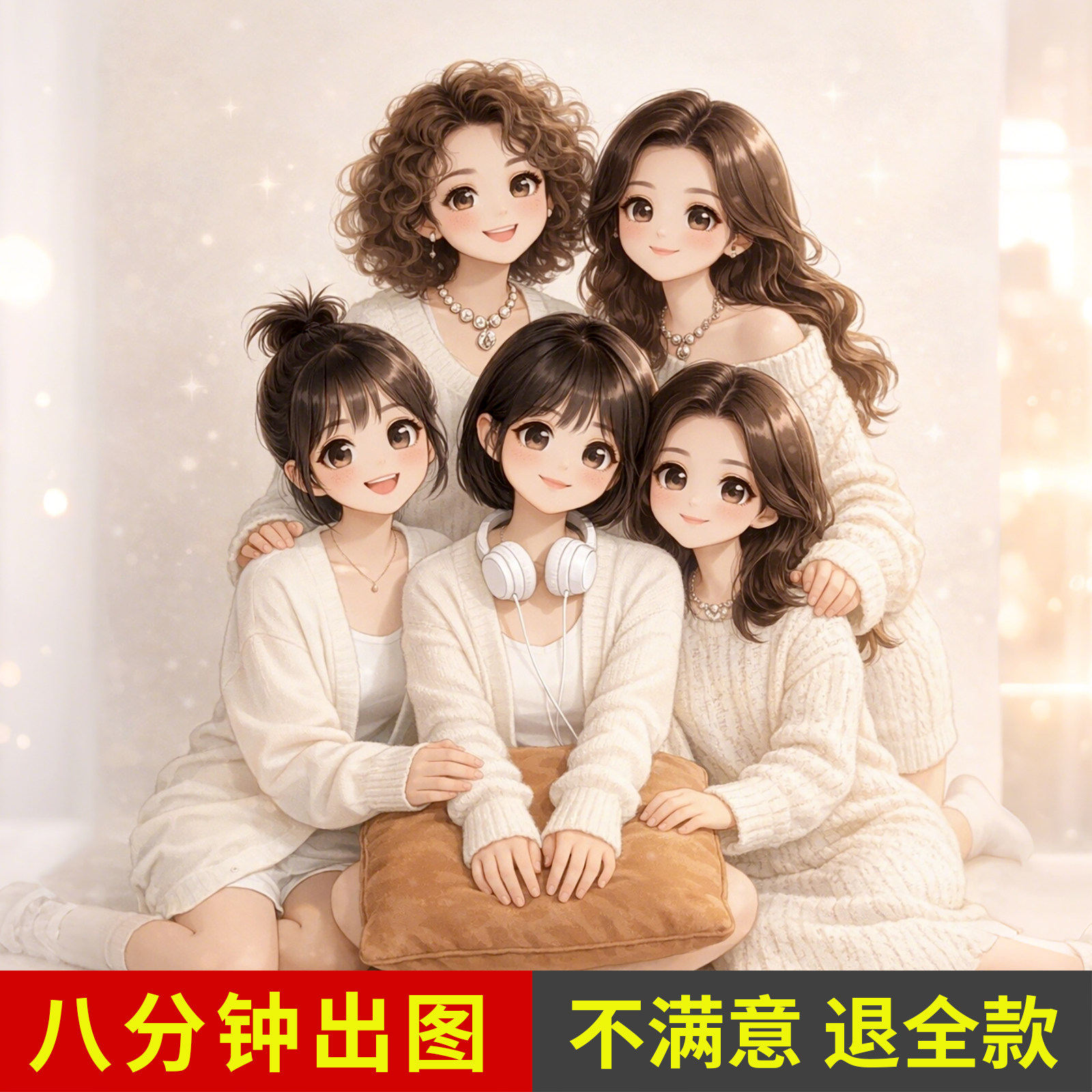 AI照片转Q版情侣头像定制