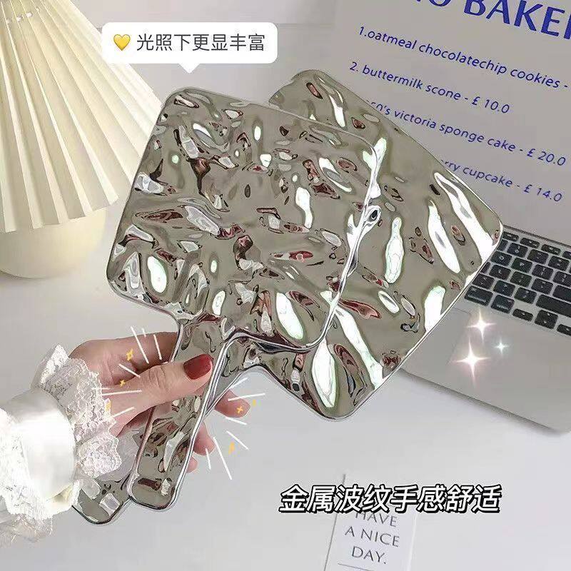 女款手拿手柄补妆小镜子ins网红复古便携随身手持化妆镜