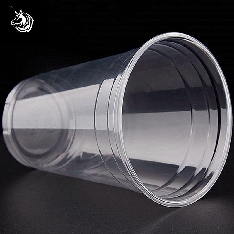 跃马20盎司90/98口径600毫升加厚高透PET杯奶茶杯水果茶杯冷饮杯