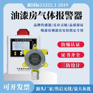 油漆濃度報(bào)警器噴漆房車間甲苯二甲苯工業(yè)防爆可燃?xì)怏w探測檢測儀