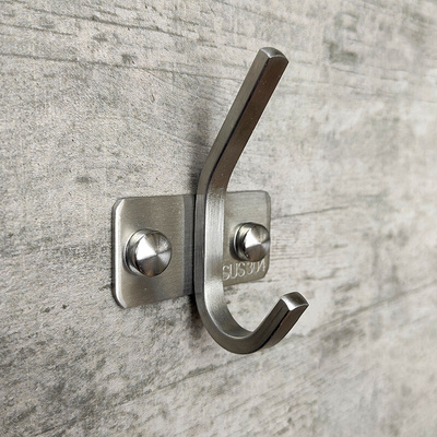 。单钩304不锈钢螺丝加厚创意砧板金属免钉孔试衣间门后厨房壁挂