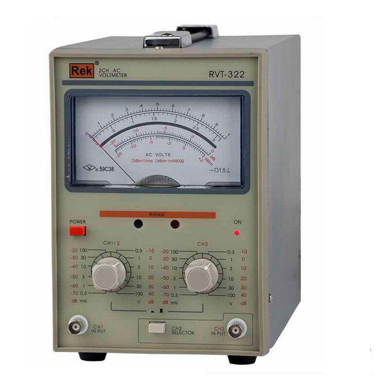 rek美瑞克rvt-322毫伏表 300uv-100v 频段10hz-1mhz 共12档 全