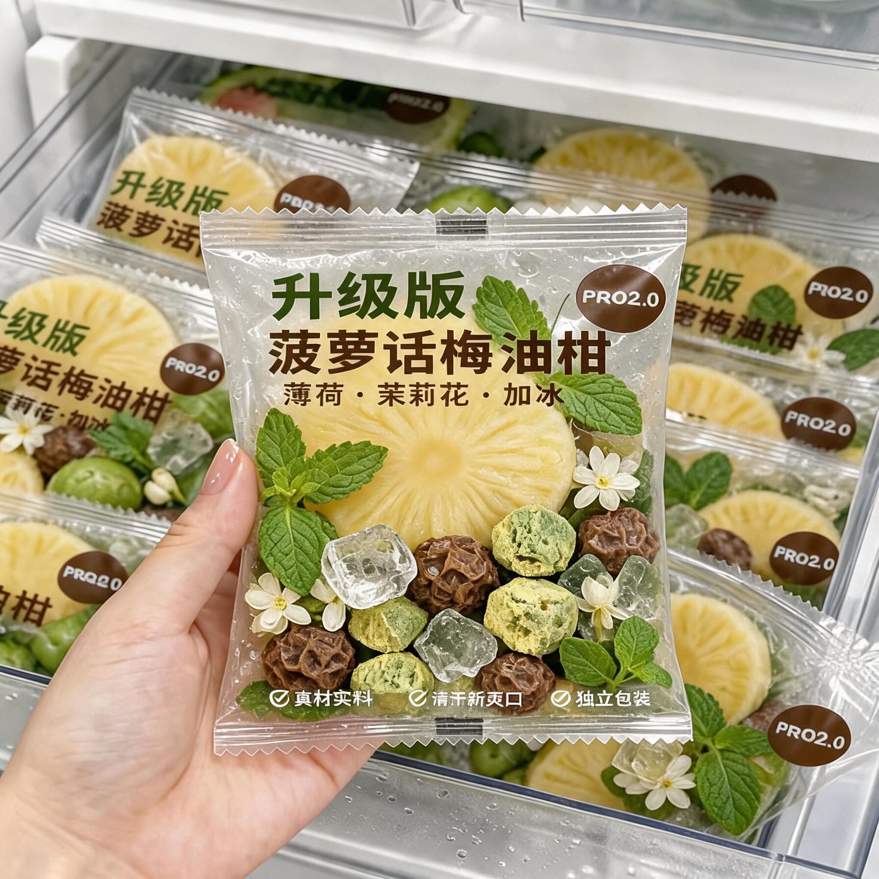 【夏季冷泡茶】话梅油柑菠萝冰茶茉莉薄荷清爽解腻独立茶包