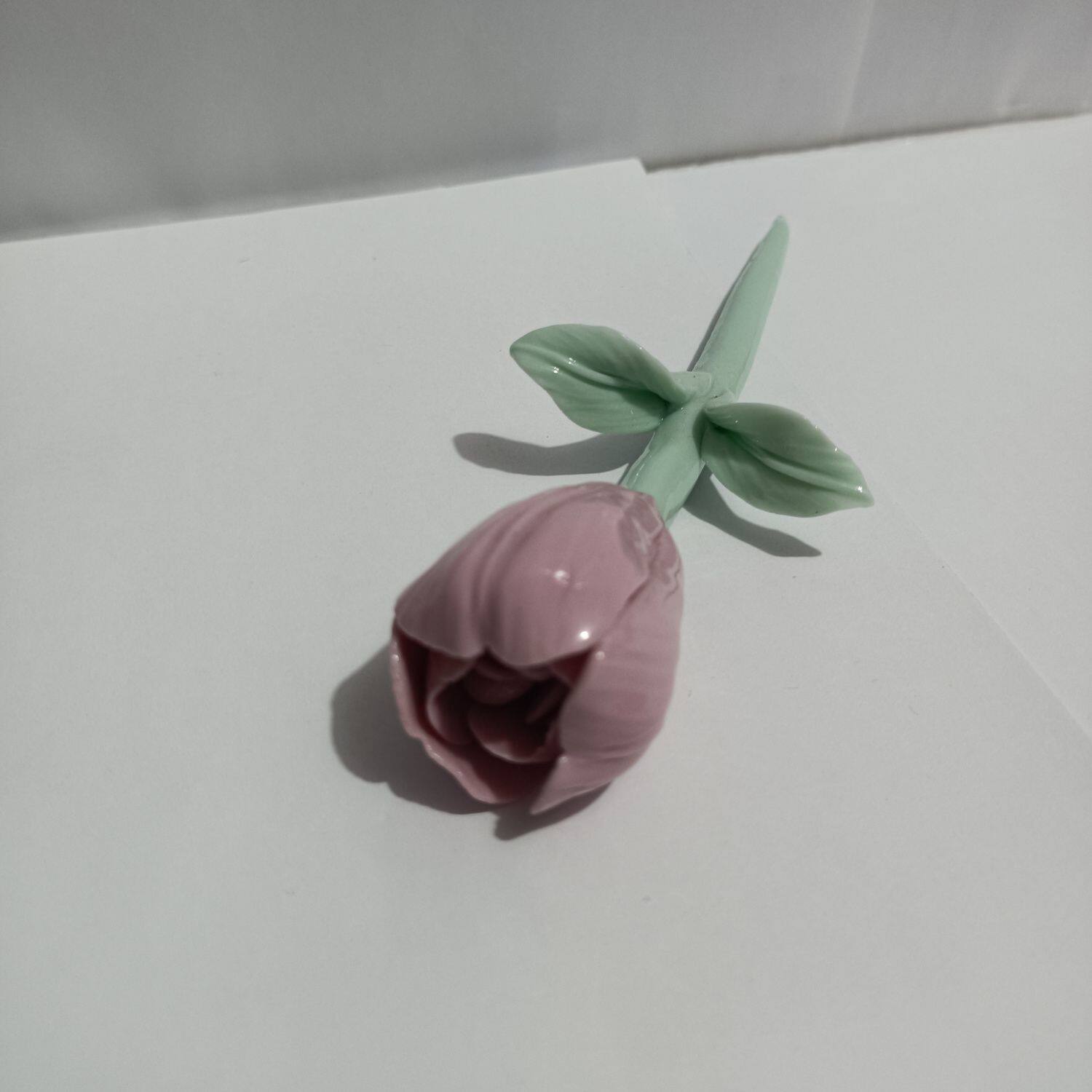 迷你陶瓷手捏郁金香花束婚庆全瓷小花瓶桌面小号陶瓷花朵摆件