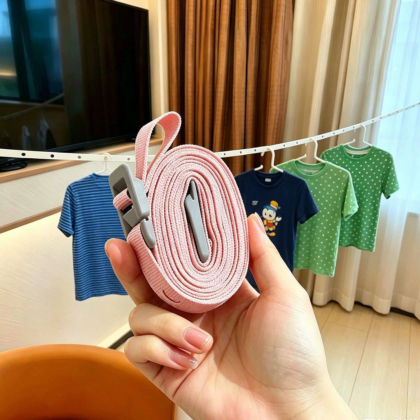 户外多功能便携可调节防滑晾衣绳免打孔旅行晾晒好物收纳绳