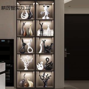新款客厅摆件组合一整套橱柜玻璃柜电视柜玄关柜新房子装饰品摆设