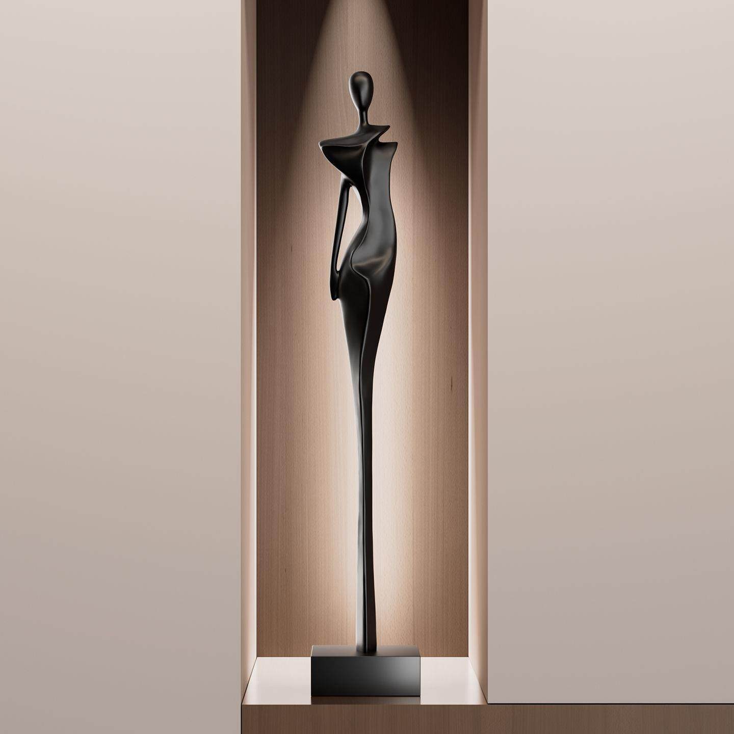 轻奢玄关柜摆件竖高客厅电视柜装饰品意式极简人物雕塑高级艺术感