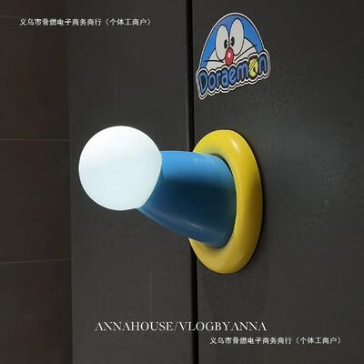 创意用宿舍小伸出圆手哆啦梦床上夜灯卧室睡眠氛围灯小摆件夜间