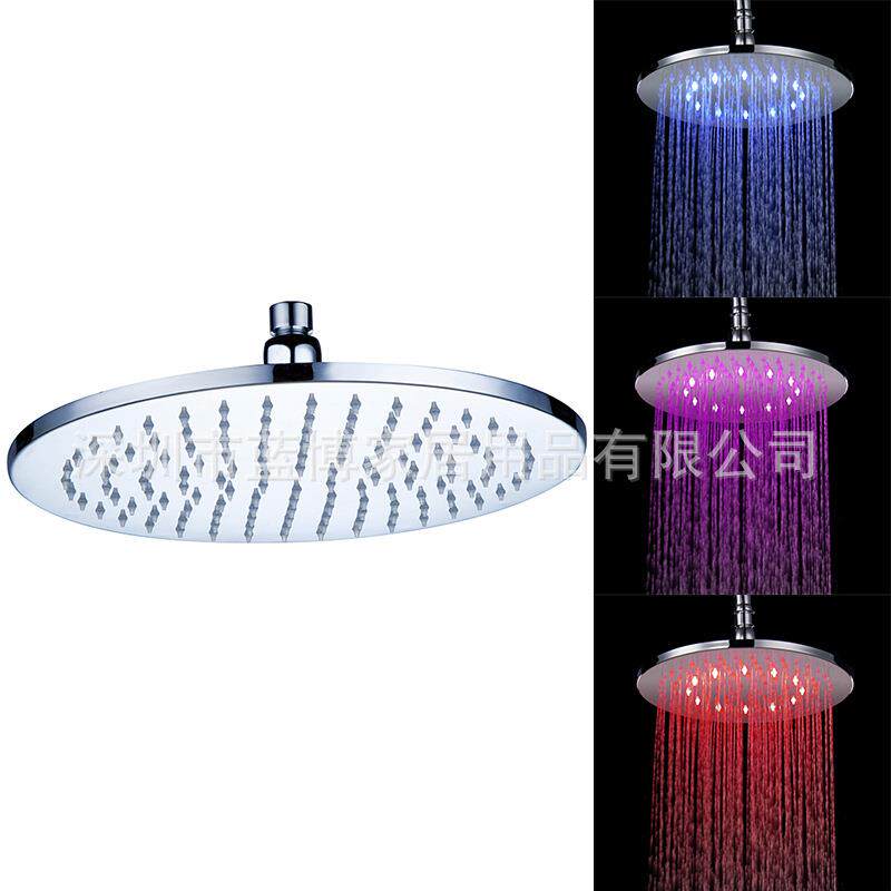 LED8寸发光变色顶喷 七彩/温控200*200铜喷头 8030-A2