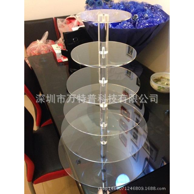 6层圆形纸杯蛋糕架 六层有机玻璃蛋糕架 acrylic cupcake stand