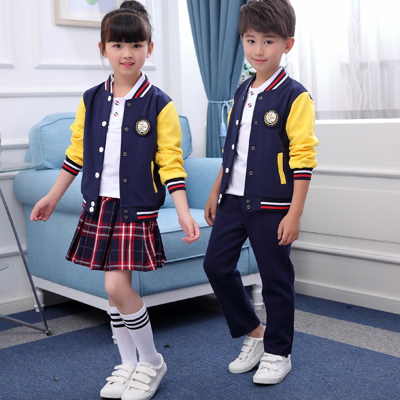 幼儿园园服春秋款小学生校服班服套装儿I童一二六年级英伦风三件