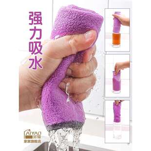 家用洗碗布厨房抹布不沾油吸水基本不掉毛家务清洁麻布擦桌子