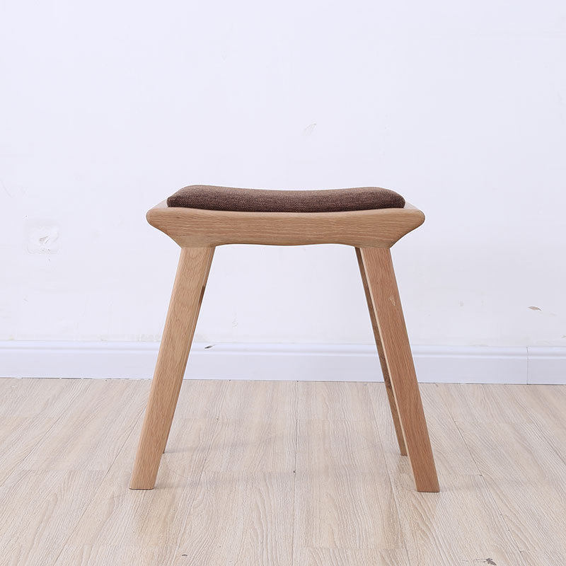 日式现代简约纯实木白橡木北欧化妆凳方凳矮梳妆台凳子餐凳换鞋凳