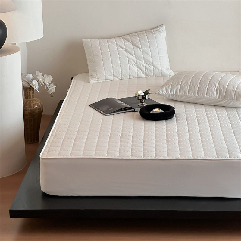 全棉夹棉绗缝床笠加高席梦思床垫套子宝宝隔脏防水防油隔尿床垫子