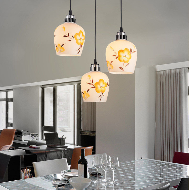 现代简约LED餐厅灯吊灯三头餐吊灯水晶灯具餐桌创意饭厅灯批发