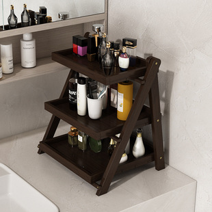 折叠多层桌面置物架浴室卫生间厨房调味架台面收纳家用多功能托盘