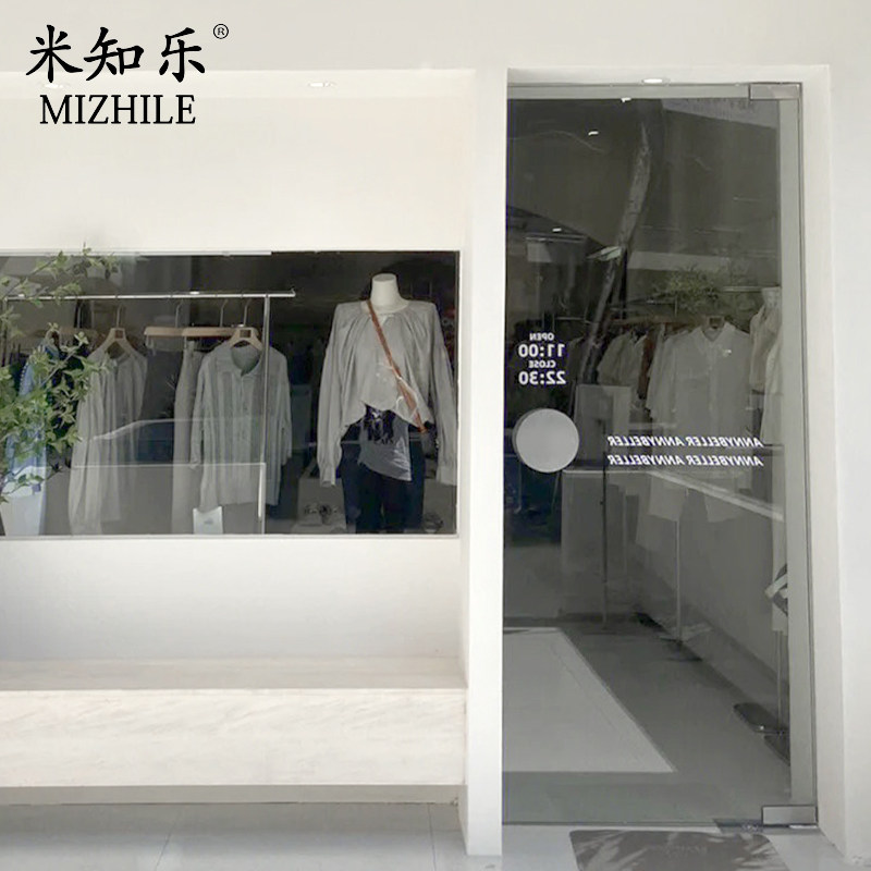 圆方形简约现代实心铝合金玻璃门大门拉手推拉实木服装店把手定