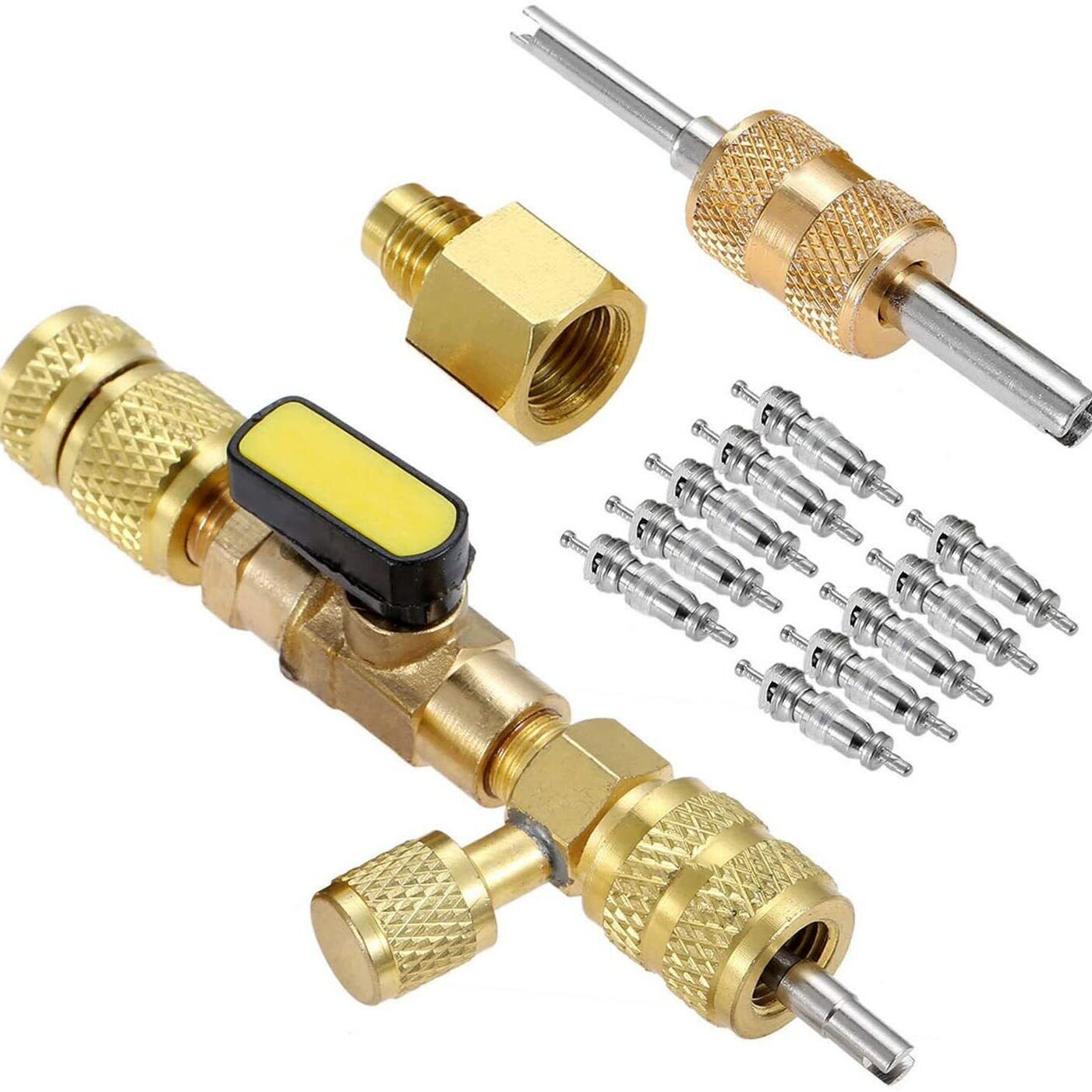 R12R22R410A气门芯装卸工具快速更换阀芯1/4SAE 5/16SAE螺纹接口