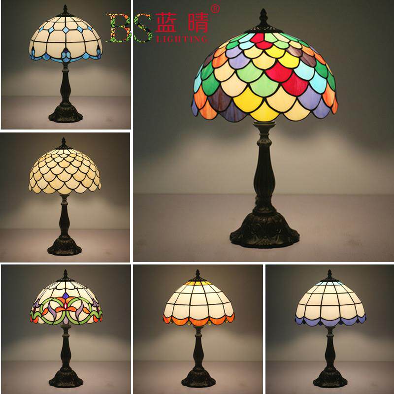 出口12英寸蒂欧式台灯美式复古简约创意卧室床头柜灯温馨暖光