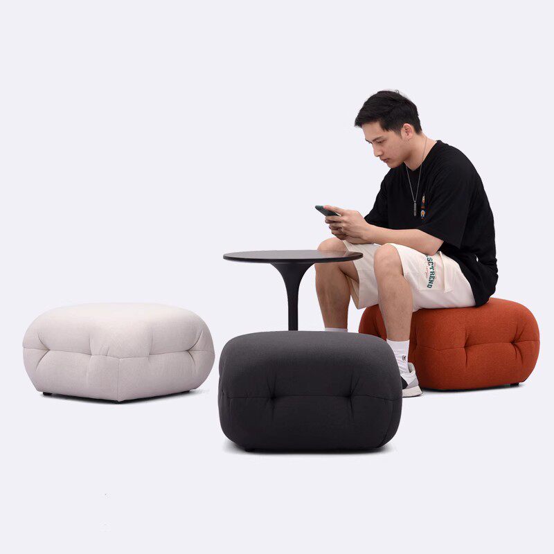 设计师家具布艺沙发凳北欧创意云朵凳子面包型休闲矮凳换鞋凳