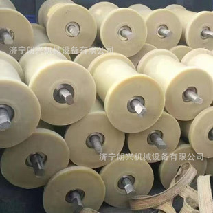 矿用尼龙地滚180×300尼龙地滚实心铸钢地滚轮钢丝绳运输用地辊轮