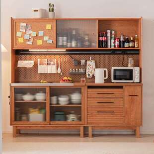 北欧实木餐边柜现代简约樱桃木餐厅置物茶水柜日式储物收纳酒柜