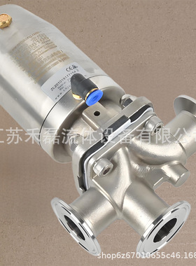 常开气动立式三通隔膜阀卡箍25DN10φ19单作用SS316L耐温150度64