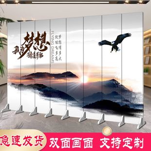 背景墙屏风隔断折叠简约现代推拉移动定制折屏玄关遮挡前台办公室